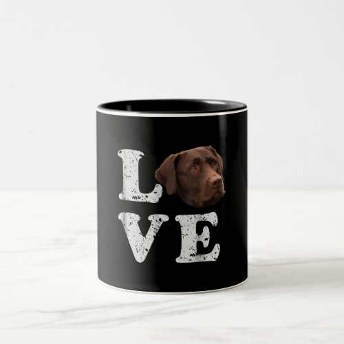 I Love My Chocolate Lab Labrador Retriever Dog Two_Tone Coffee Mug