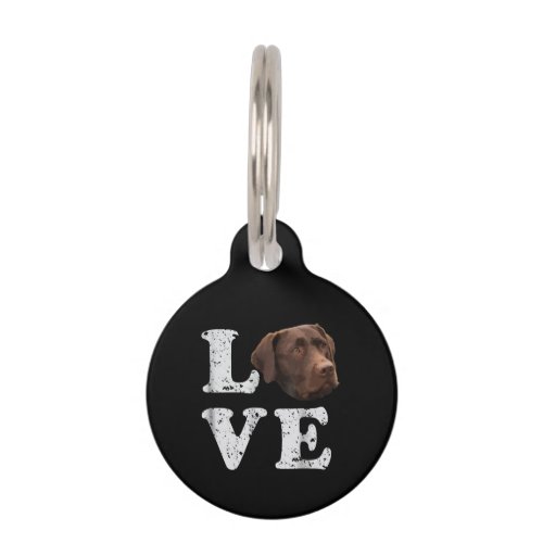 I Love My Chocolate Lab Labrador Retriever Lover Pet ID Tag