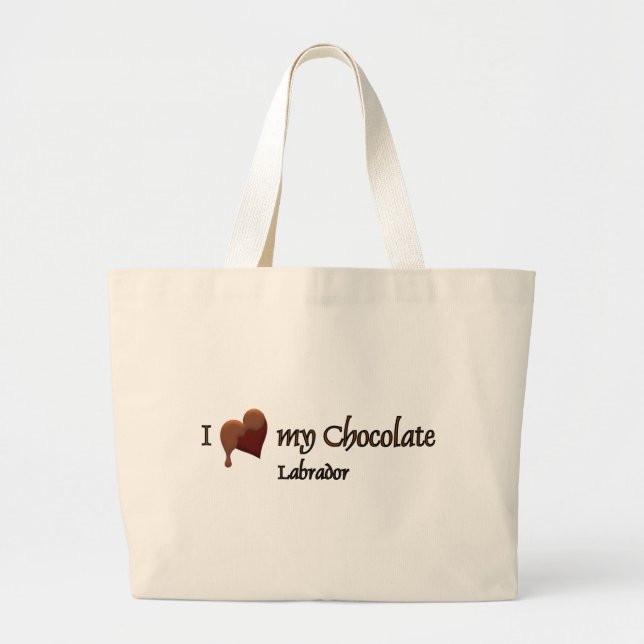 I Love my Chocolate Labrador Large Tote Bag (Front)