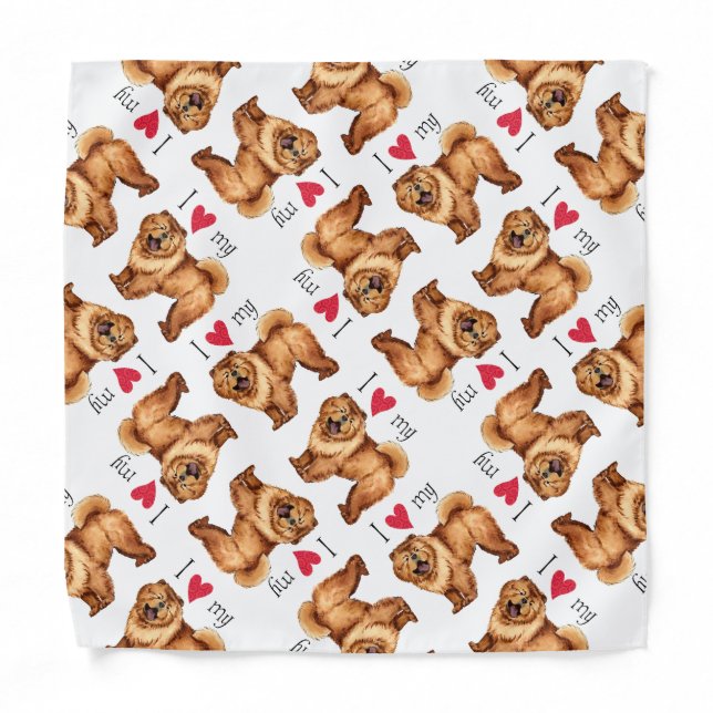 I Love my Chow Chow Bandana (Front)