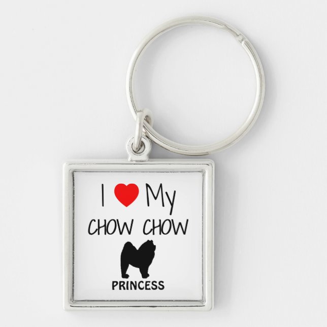 I Love My Chow Chow Dog Keychain (Front)