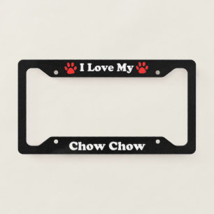 I Love My Chow Chow Dog License Plate Frame