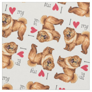 I Love my Chow Chow Fabric