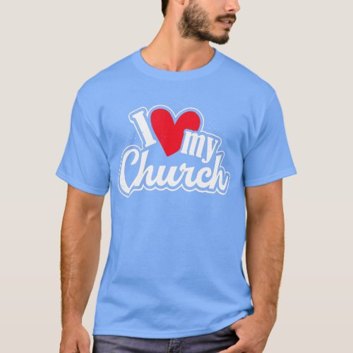 I Love My Church Heart Church Outing Retreat  T_Shirt
