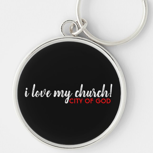 i Love my Church Keychain (Front)