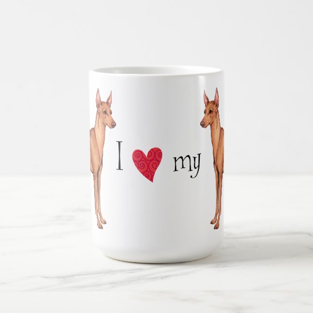 I Love my Cirneco dell'Etna Coffee Mug (Center)