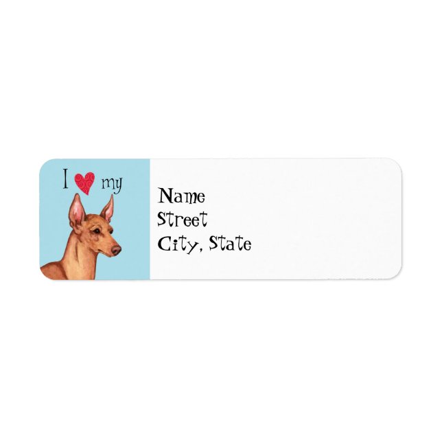 I Love my Cirneco dell'Etna Label (Front)