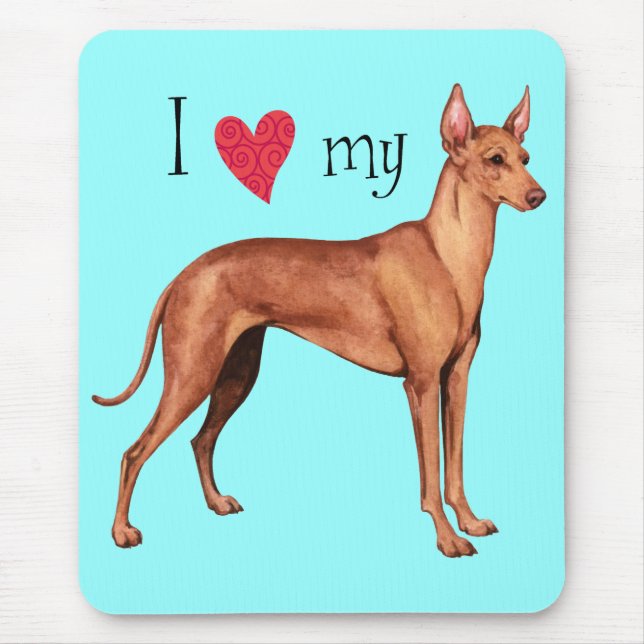 I Love my Cirneco dell'Etna Mouse Pad (Front)