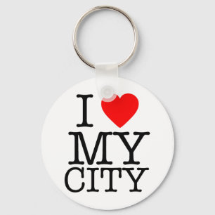 I Love my city Keychain