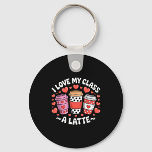 I Love My Cl A Latte Funny Valentines Day Teacher Keychain
