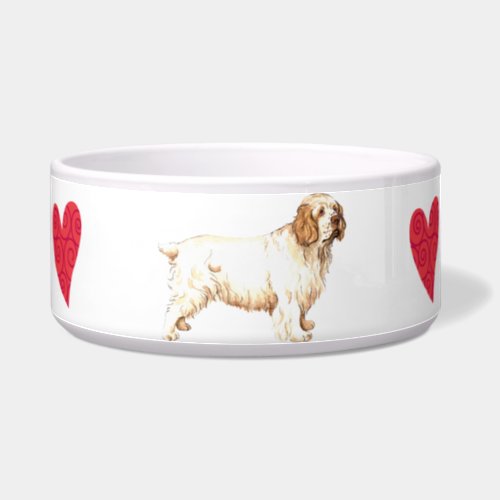 I Love my Clumber Spaniel Bowl