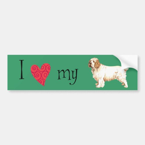 I Love my Clumber Spaniel Bumper Sticker