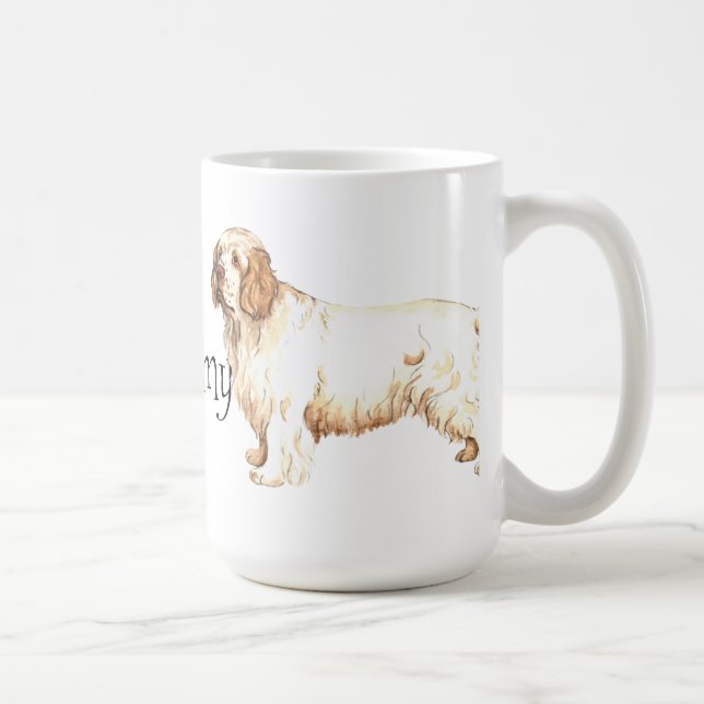 I Love my Clumber Spaniel Coffee Mug (Right)