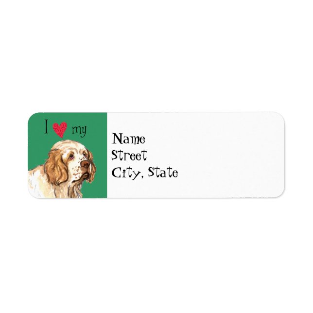 I Love my Clumber Spaniel Label (Front)