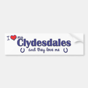 I Love My Clydesdales (Multiple Horses) Bumper Sticker