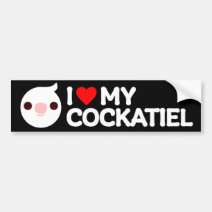 I LOVE MY COCKATIEL – albino Bumper Sticker