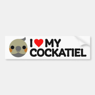 I LOVE MY COCKATIEL – normal female Bumper Sticker