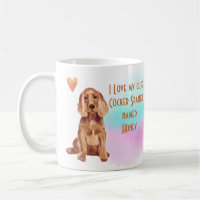 I Love My Cocker Spaniel Custom Cartoon Dog Coffee Mug