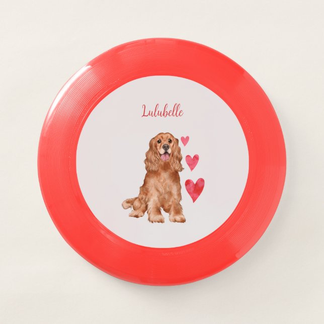 I Love my Cocker Spaniel Dog Personalized  Wham-O Frisbee (Front)