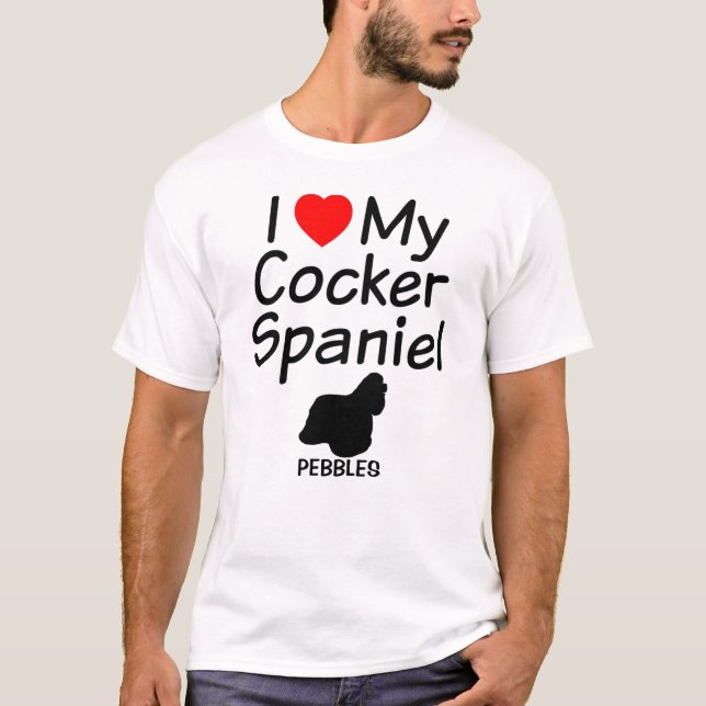 I Love My Cocker Spaniel Dog T-Shirt (Front)