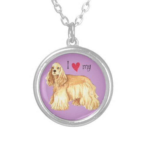 I Love my Cocker Spaniel Silver Plated Necklace