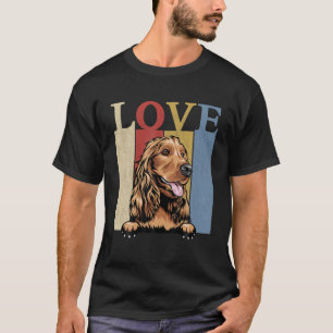 I Love My Cocker Spaniel Vintage Retro Dog Mom Dad T-Shirt