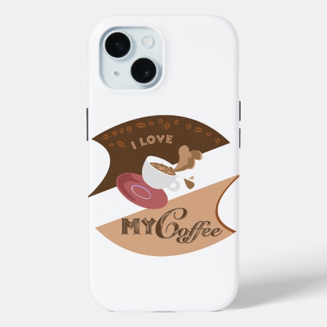 I Love My Coffee Retro Java Case-Mate iPhone Case (Back)
