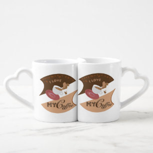 I Love My Coffee Retro Java Coffee Mug Set