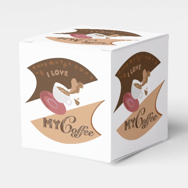 I Love My Coffee Retro Java Favor Boxes (Front Side)
