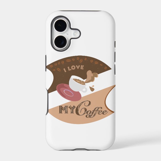 I Love My Coffee Retro Java Iphone Case (Back)