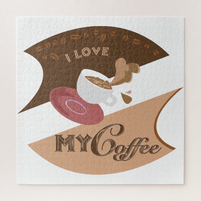 I Love My Coffee Retro Java Jigsaw Puzzle (Vertical)