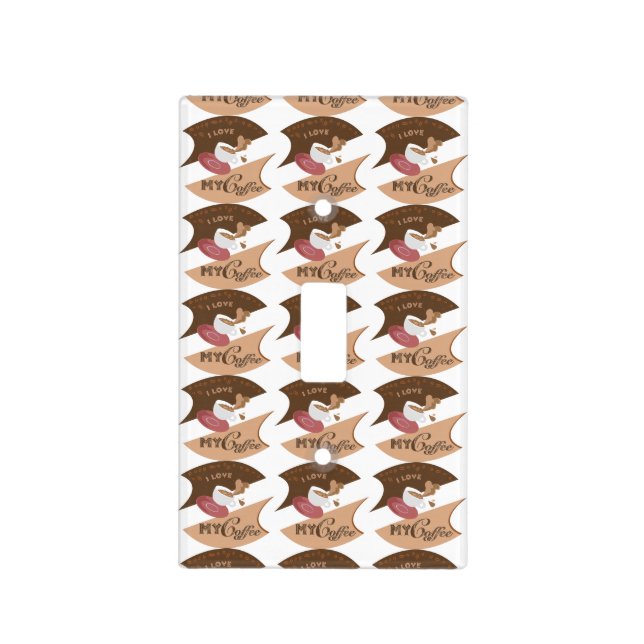 I Love My Coffee Retro Java Light Switch Cover (Front)
