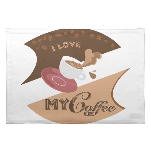 I Love My Coffee Retro Java Placemat (Front)