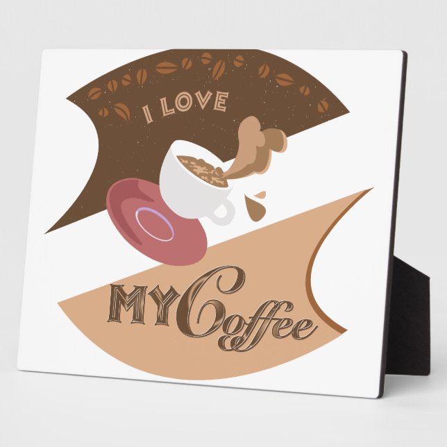 I Love My Coffee Retro Java Plaque (Side)