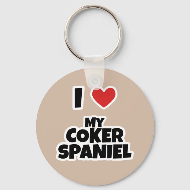 I love my Coker Spaniel Keychain (Front)