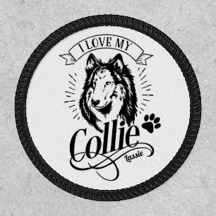 I Love My Collie Customizable Patch