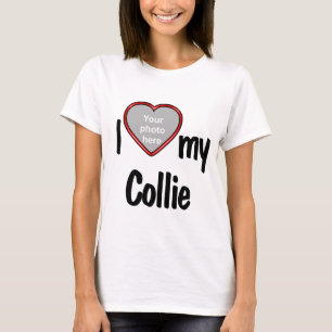 I Love My Collie Cute Red Heart Photo Frame T-Shirt