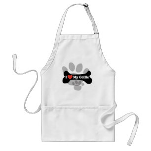 I Love My Collie - Dog Bone Adult Apron
