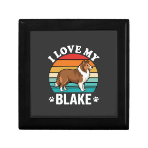I Love My Collie Dog Retro Sunset Gift Box