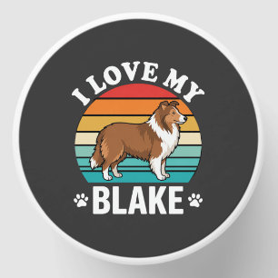 I Love My Collie Dog Retro Sunset Mini Candle Favors