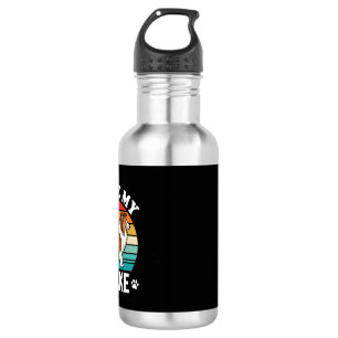 I Love My Collie Dog Retro Sunset Stainless Steel Water Bottle