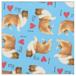 I Love my Collie Fabric
