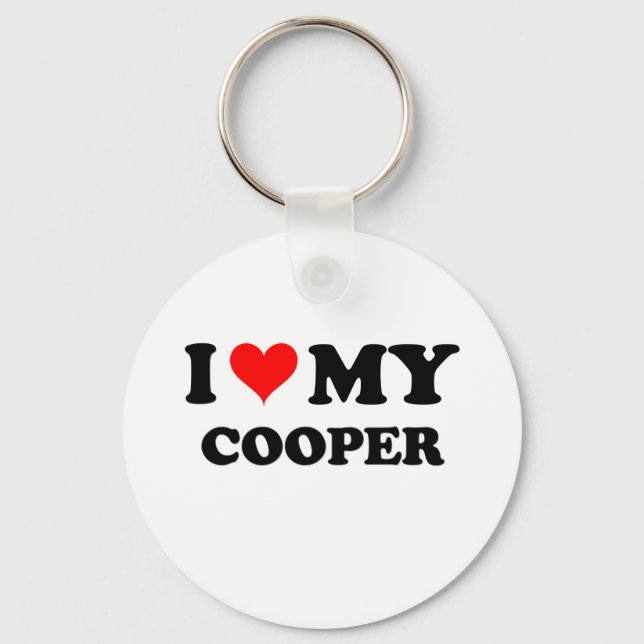 I Love My Cooper Keychain (Front)