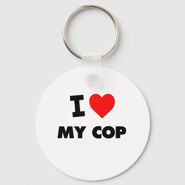 I love My Cop Keychain (Front)