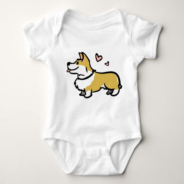 I Love My Corgi- Baby Baby Bodysuit (Front)