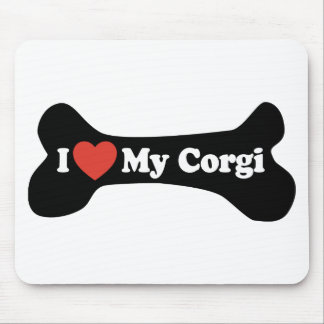 I Love My Corgi - Dog Bone Mouse Pad