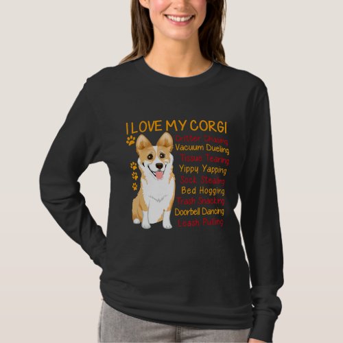 I Love My Corgi Funny Corgis Dog Mom Dad T_Shirt