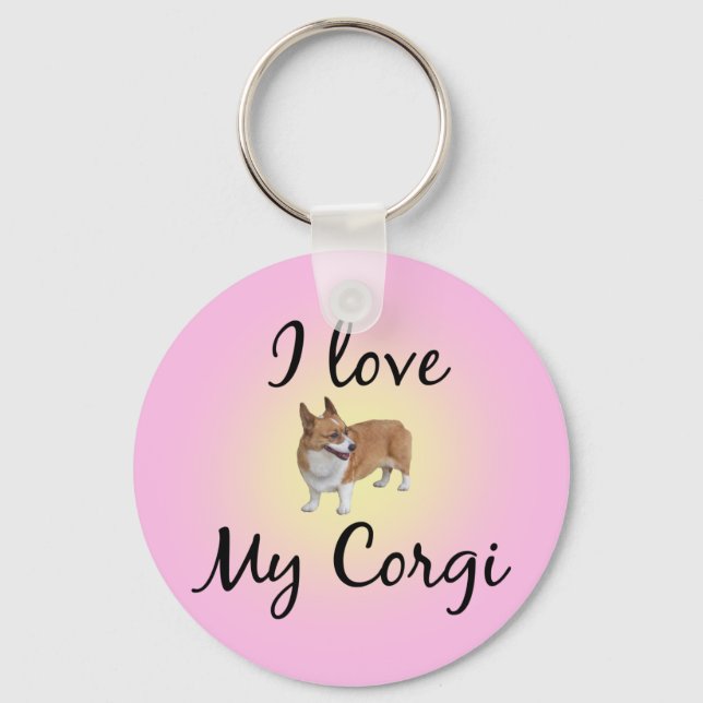I Love My Corgi Keychain (Front)