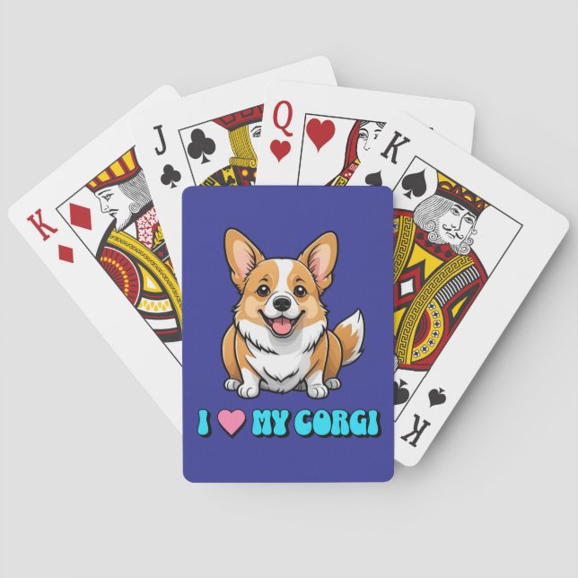 I Love My Corgi Poker Cards (Back)