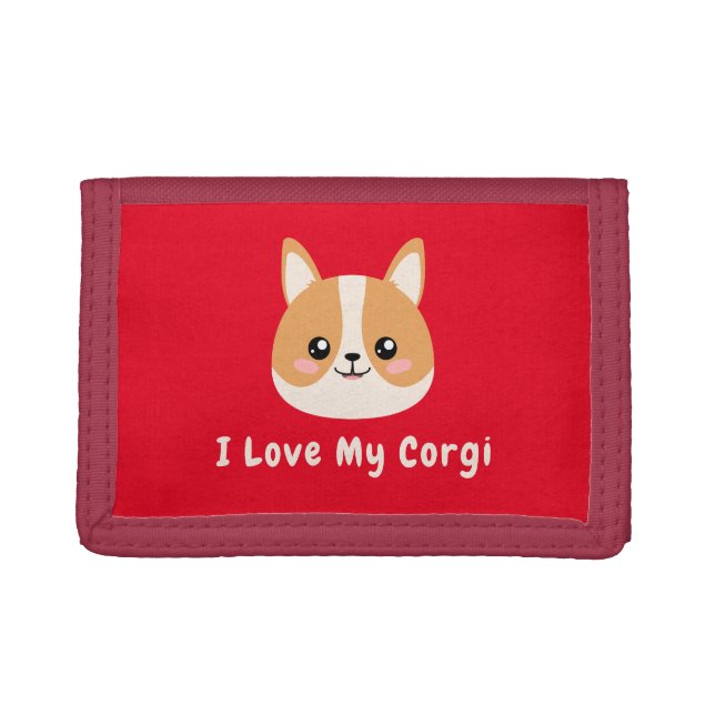 I love My Corgi Trifold Wallet (Front)